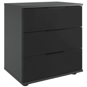 Mid.you Nachtschrank, Schwarz, Graphit, Metall, 3 Schubladen, 52x58x38 cm, BQ - Bündnis für Qualität, Made in Germany, DIN EN ISO 9001, Typenauswahl,