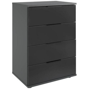 Mid.you Nachtschrank, Graphit, Schwarz, Metall, 4 Schubladen, 52x74x38 cm, BQ - Bündnis für Qualität, Made in Germany, DIN EN ISO 9001, Typenauswahl,