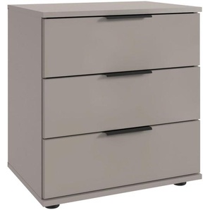 Mid.you Nachtschrank, Schwarz, Greige, Metall, 3 Schubladen, 52x58x38 cm, BQ - Bündnis für Qualität, Made in Germany, DIN EN ISO 9001, Schlafzimmer,