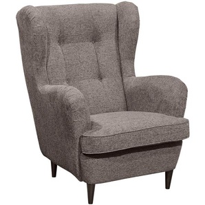 Mid.you Ohrensessel Lesesessel, Braun, Textil, 78x102x98 cm, Made in EU, Wohnzimmer, Sessel, Ohrensessel