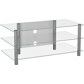 Mid.you Phonotisch, Klar, Silber, Metall, Glas, rechteckig, 110x45x42 cm, Kabelkanal, Kinder- & Jugendzimmer, Jugendmöbel, Phonomöbel