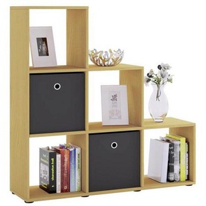 Mid.you Raumteiler , Buche , Holzwerkstoff , 3 Fächer , 107.5x104.5x29 cm , Arbeitszimmer, Büroregale, Bücherregale