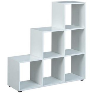 Mid.you Raumteiler, Weiß, Holzwerkstoff, 105x109x33 cm, stehend, Arbeitszimmer, Büroregale, Bücherregale