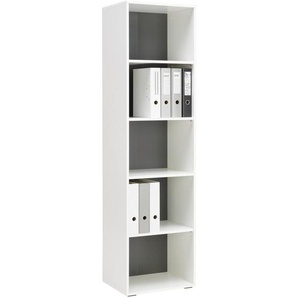 Mid.you Regal Avanti, Anthrazit, Weiß, Holzwerkstoff, 4 Fächer, 50x185.6x40 cm, Wohnzimmer, Regale, Bücherregale