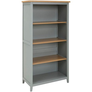 Mid.you Regal, Grau, Natur, Holzwerkstoff, Eiche, Kiefer, furniert, massiv, 3 Fächer, 85x160x43 cm, Wohnzimmer, Regale, Bücherregale