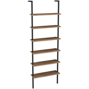 Mid.you Regal Insasi, Honigeiche, Holzwerkstoff, 6 Fächer, 60x183x20 cm, Wohnzimmer, Regale, Wandregale