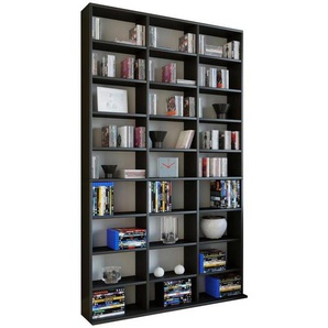Mid.you Regal, Schwarz, Holzwerkstoff, 24 Fächer, 102x183x18 (23) cm, Wohnzimmer, Regale, Bücherregale