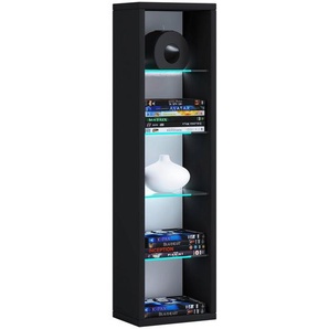 Mid.you Regal, Schwarz, Holzwerkstoff, 4 Fächer, 21x77x14 cm, Wohnzimmer, Regale, Bücherregale