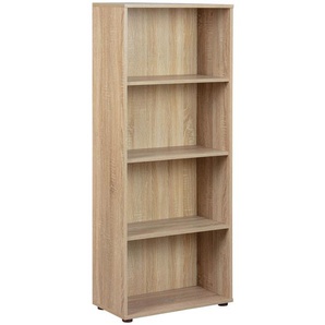 Mid.you Regal, Sonoma Eiche, Holzwerkstoff, 3 Fächer, 60x145x30 cm, Arbeitszimmer, Büroregale, Bücherregale