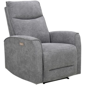 Mid.you Relaxsessel, Grau, Textil, 85x105x97 cm, Relaxfunktion, Liegefunktion, USB-Anschluss, Wohnzimmer, Sessel, Relaxsessel