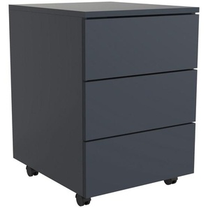 Mid.you Rollcontainer, Anthrazit, Holzwerkstoff, 3 Schubladen, 39x55x45 cm, erweiterbar, griffloses Öffnen, Arbeitszimmer, Container, Rollcontainer
