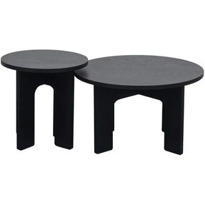 Mid.you Satztisch, Schwarz, 2-teilig, furniert, 60x40x35 cm, Wohnzimmer, Wohnzimmertische, Satztische