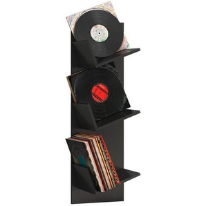 Mid.you Schallplattenregal, Schwarz, Holzwerkstoff, 33x106.5x25.6 cm, Wohnzimmer, Regale, CD & DVD-Regale