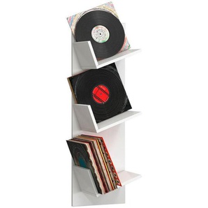Mid.you Schallplattenregal, Weiß, Holzwerkstoff, 33x106.5x25.6 cm, Wohnzimmer, Regale, CD & DVD-Regale