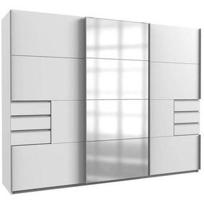 Mid.you Schiebetürenschrank Wimex Saigon, Weiß, Metall, 6 Fächer, 6 Schubladen, 270x210x64 cm, BQ - Bündnis für Qualität, Made in Germany, DIN EN ISO
