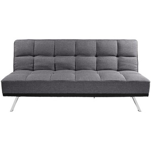 Mid.you Schlafsofa, Anthrazit, Edelstahl, Metall, Textil, 3-Sitzer, 179x84x96 cm, Reach, Liegefunktion, Schlafen auf Sitzhöhe, Wohnzimmer, Sofas &