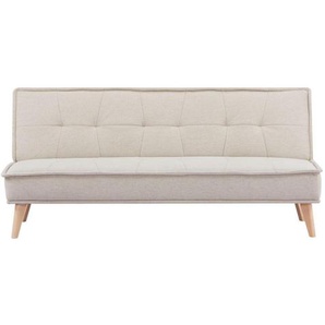 Mid.you Schlafsofa, Beige, Textil, Kiefer, vollmassiv, 3-Sitzer, 181x82x85 cm, Reach, Bsci, Liegefunktion, Rücken echt, Kinder- & Jugendzimmer,