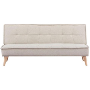 Mid.you Schlafsofa, Beige, Textil, Kiefer, vollmassiv, 3-Sitzer, 181x82x85 cm, Reach, Bsci, Liegefunktion, Rücken echt, Kinder- & Jugendzimmer, Jugendmöbel, Jugendsofas