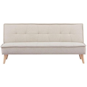 Mid.you Schlafsofa, Beige, Textil, Kiefer, vollmassiv, 3-Sitzer, 181x82x85 cm, Reach, Bsci, Liegefunktion, Rücken echt, Kinder- & Jugendzimmer,