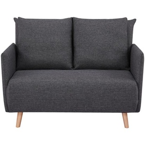Mid.you Schlafsofa, Dunkelgrau, Textil, Buche, massiv, 2-Sitzer, Füllung: Komfortschaum, 109x83x91 cm, Liegefunktion, Kinder- & Jugendzimmer,
