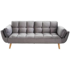 Mid.you Schlafsofa, Grau, Textil, Kautschukholz, 3-Sitzer, Füllung: Schaumstoff, 212x92x81 cm, Liegefunktion, Wohnzimmer, Sofas & Couches,