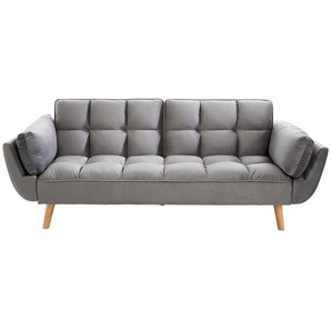 Mid.you Schlafsofa, Grau, Textil, Kautschukholz, 3-Sitzer, Füllung: Schaumstoff, 212x92x81 cm, Liegefunktion, Kinder- & Jugendzimmer, Jugendmöbel,