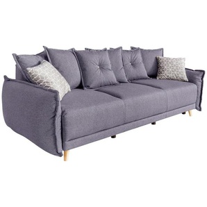 Mid.you Schlafsofa Lazy Lukka , Hellgrau , Textil , Kiefer , Uni , 3-Sitzer , Füllung: Polyetherschaumkern , 230x80x100 cm , erweiterbar, Schlafen auf Sitzhöhe , Kinder & Jugendmöbel, Jugendmöbel, Jugendsofas