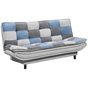 Mid.you Schlafsofa, Blau, Silber, Dunkelgrau, Textil, 188x90x89 cm, Schlafen auf Sitzhöhe, Wohnzimmer, Sofas & Couches, Schlafsofas, Klappsofas