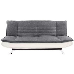 Mid.you Schlafsofa, Weiß, Edelstahl, Dunkelgrau, Metall, Textil, 3-Sitzer, 190x90x102 cm, Reach, Liegefunktion, Schlafen auf Sitzhöhe, Wohnzimmer,