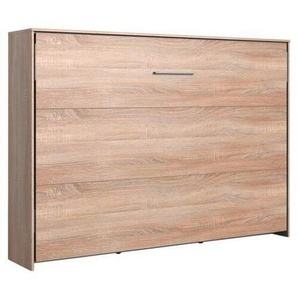 Mid.you Schrankbett , Eiche , Metall , Birke , Schichtholz , Höhe ca. 18,5 cm , 140x200 cm , BQ - Bündnis für Qualität, Made in Germany, DIN EN ISO 9001 , Federholzleisten verleimt , Schlafzimmer, Betten, Gästebetten