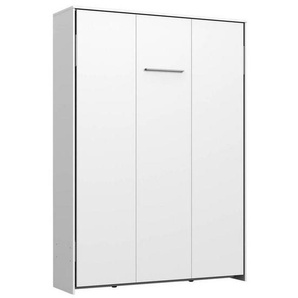 Mid.you Schrankbett , Weiß , Metall , Birke , Schichtholz , Höhe ca. 18,5 cm , 140x200 cm , BQ - Bündnis für Qualität, Made in Germany, DIN EN ISO 9001 , Federholzleisten verleimt , Schlafzimmer, Betten, Gästebetten