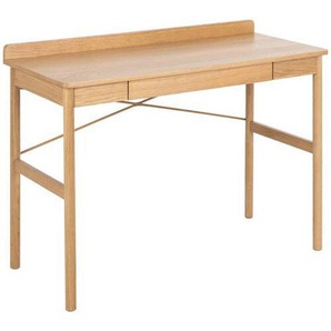 Mid.you Schreibtisch, Eiche, Holzwerkstoff, Eiche, furniert,massiv, 1 Schubladen, rechteckig, rund, 50x80x110 cm, Arbeitszimmer, Schreibtische, Bürotische