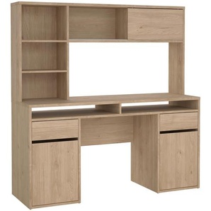 Mid.you Schreibtisch, Eiche, Holzwerkstoff, Holzoptik, 2 Schubladen, rechteckig, Wange, 48.2x156.2x149 cm, Stauraum, Arbeitszimmer, Schreibtische,