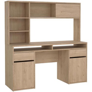 Mid.you Schreibtisch, Eiche, Holzwerkstoff, Holzoptik, 2 Schubladen, rechteckig, Wange, 48.2x156.2x149 cm, Stauraum, Arbeitszimmer, Schreibtische,