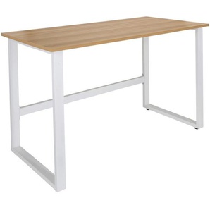 Mid.you Schreibtisch, Weiß, Eiche, Holzwerkstoff, rechteckig, U-Form, 60x76x120 cm, Arbeitszimmer, Schreibtische, Bürotische