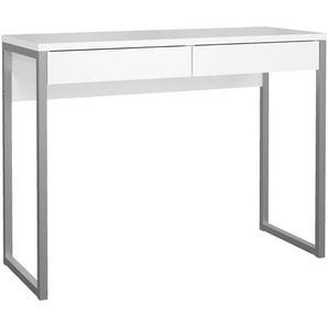 Mid.you Schreibtisch, Weiß Hochglanz, Holzwerkstoff, 2 Schublade(n) Schubladen, Kufe, 40.0x76.5x101.6 cm, Arbeitszimmer, Schreibtische, Bürotische