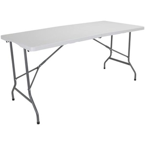 Mid.you Schreibtisch, Weiß, Metall, Kunststoff, rechteckig, Rundrohr, 152x74x70 cm, klappbar, Arbeitszimmer, Schreibtische, Bürotische