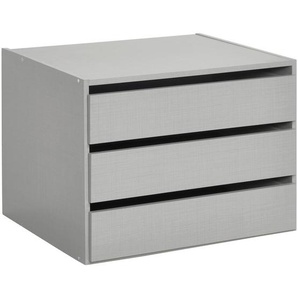 Mid.you Schubkasteneinsatz, Grau, Holzwerkstoff, 3 Schubladen, 66x48x54 cm, BQ - Bündnis für Qualität, DIN EN ISO 9001, Schlafzimmer, Kleiderschränke,