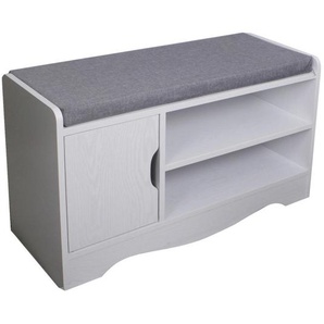 Mid.you Schuhbank, Weiß, 1-Sitzer, Füllung: Schaumstoff, 80x43x30 cm, Garderobe, Garderobenbänke