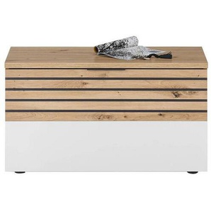 Mid.you Schuhbank, Weiß, Dunkelgrau, Eiche Artisan, Kunststoff, 85x48x38 cm, Typenauswahl, Garderobe