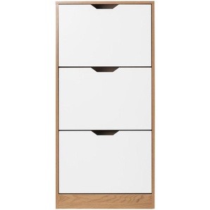 Mid.you Schuhkipper, Natur, Weiß, Holzwerkstoff, 55x117x23.5 cm, Kleinmöbel