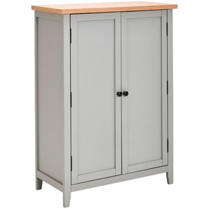 Mid.you Schuhschrank, Grau, Natur, Holzwerkstoff, Eiche, Kiefer, furniert, massiv, 5 Fächer, 80x110x38 cm, Garderobe, Schuhaufbewahrung, Schuhschränke