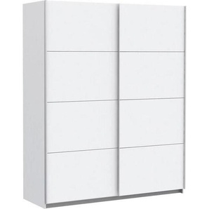Mid.you Schwebetürenschrank Forte Lyon, Weiß, Metall, 5 Fächer, 3 Schubladen, 170x210x61 cm, Typenauswahl, Schlafzimmer, Kleiderschränke,