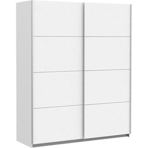 Mid.you Schwebetürenschrank Forte Lyon, Weiß, Metall, 5 Fächer, 3 Schubladen, 170x210x61 cm, Typenauswahl, Schlafzimmer, Kleiderschränke,