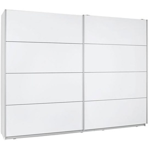 Mid.you Schwebetürenschrank Forte Lyon, Weiß, Metall, 5 Fächer, 3 Schubladen, 220x210x61 cm, Blauer Engel, BQ - Bündnis für Qualität, Made in Germany,