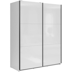 Mid.you Schwebetürenschrank, Weiß Hochglanz, Metall, 3 Fächer, 153.5x195.5x60 cm, FSC Mix, Schlafzimmer, Kleiderschränke, Schwebetürenschränke