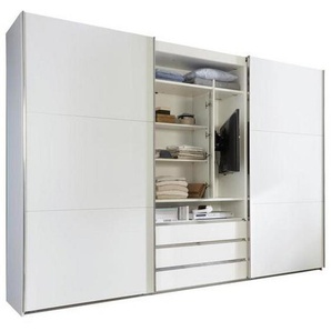 Mid.you Schwebetürenschrank Wimex Magic, Weiß, Metall, 2 Fächer, 3 Schubladen, 300x216x65 cm, BQ - Bündnis für Qualität, Made in Germany, DIN EN ISO