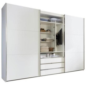 Mid.you Schwebetürenschrank, Weiß, Holzwerkstoff, 2 Fächer, 3 Schubladen, 300x216x65 cm, BQ - Bündnis für Qualität, Made in Germany, DIN EN ISO 9001, Schlafzimmer, Kleiderschränke, Schwebetürenschränke