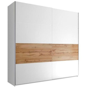 Mid.you Schwebetürenschrank, Weiß, Wildeiche, Holzwerkstoff, 2 Fächer, 215x210x60 cm, Schlafzimmer, Kleiderschränke, Schwebetürenschränke