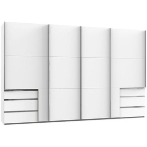 Mid.you Schwebetürenschrank Wimex Level 36A, Weiß, Metall, 6 Fächer, 6 Schubladen, 350x216x65 cm, BQ - Bündnis für Qualität, Made in Germany, DIN EN